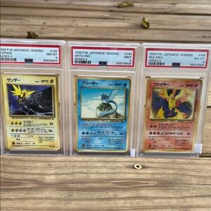 Japanese Vending Series 2 1998 Pokémon Zapdos,Articuno and Moltres! PSA graded!